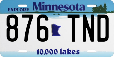 MN license plate 876TND