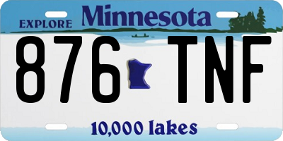 MN license plate 876TNF