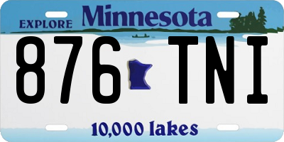 MN license plate 876TNI