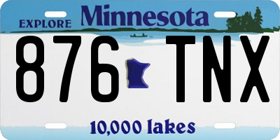 MN license plate 876TNX