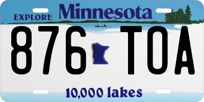 MN license plate 876TOA