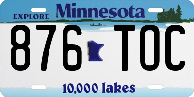 MN license plate 876TOC