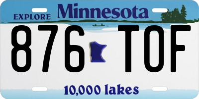 MN license plate 876TOF