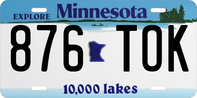 MN license plate 876TOK