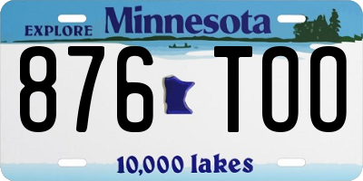MN license plate 876TOO