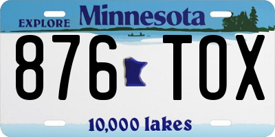 MN license plate 876TOX