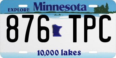 MN license plate 876TPC