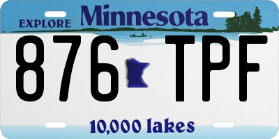MN license plate 876TPF