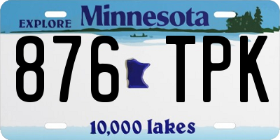 MN license plate 876TPK