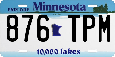 MN license plate 876TPM