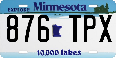 MN license plate 876TPX