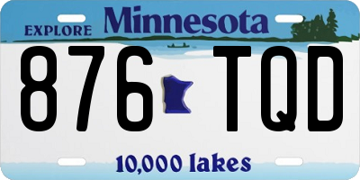 MN license plate 876TQD
