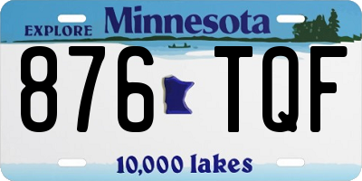 MN license plate 876TQF