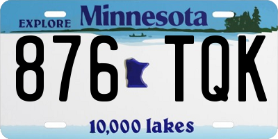 MN license plate 876TQK