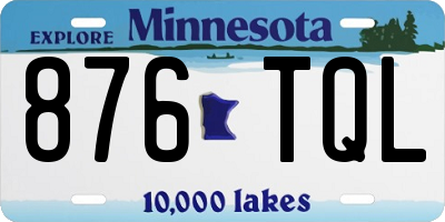 MN license plate 876TQL