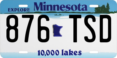 MN license plate 876TSD