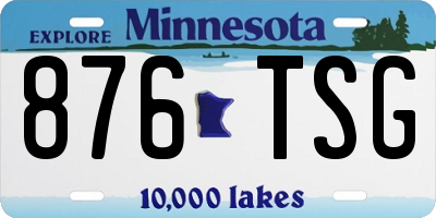 MN license plate 876TSG