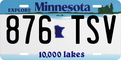 MN license plate 876TSV