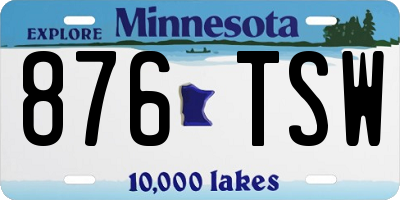 MN license plate 876TSW