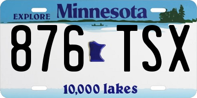 MN license plate 876TSX