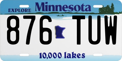 MN license plate 876TUW