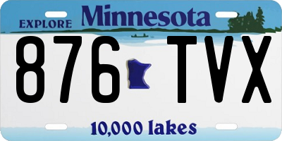 MN license plate 876TVX