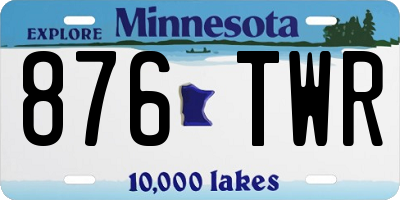MN license plate 876TWR