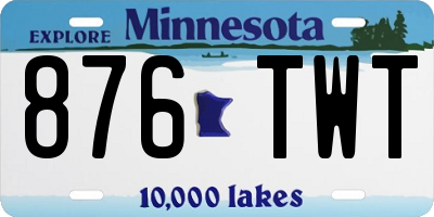 MN license plate 876TWT