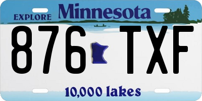 MN license plate 876TXF