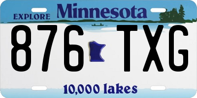 MN license plate 876TXG