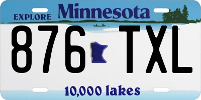 MN license plate 876TXL