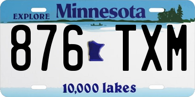 MN license plate 876TXM