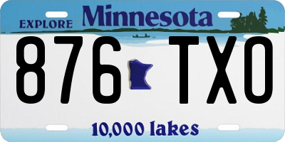MN license plate 876TXO