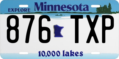 MN license plate 876TXP