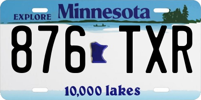 MN license plate 876TXR