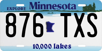 MN license plate 876TXS