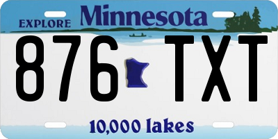 MN license plate 876TXT