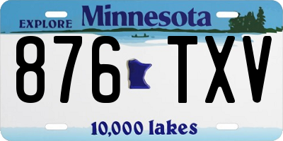MN license plate 876TXV