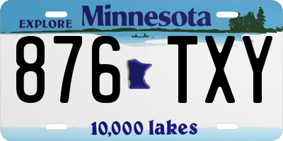 MN license plate 876TXY