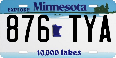 MN license plate 876TYA
