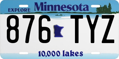 MN license plate 876TYZ
