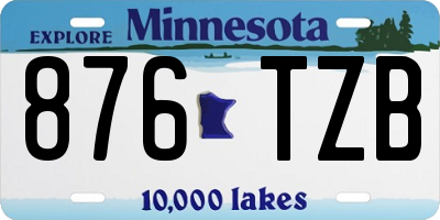MN license plate 876TZB