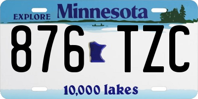 MN license plate 876TZC