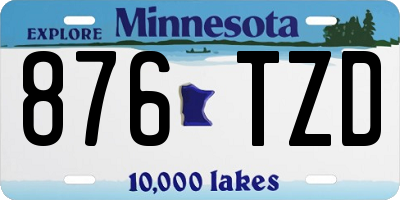 MN license plate 876TZD
