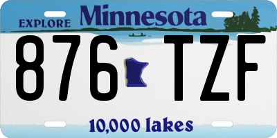 MN license plate 876TZF