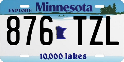 MN license plate 876TZL