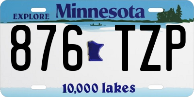 MN license plate 876TZP