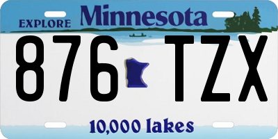 MN license plate 876TZX