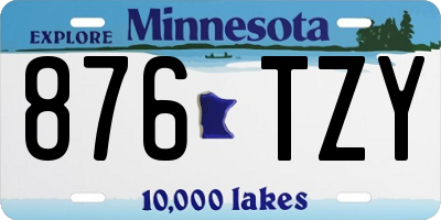 MN license plate 876TZY