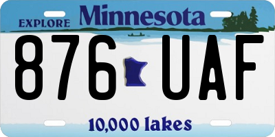 MN license plate 876UAF